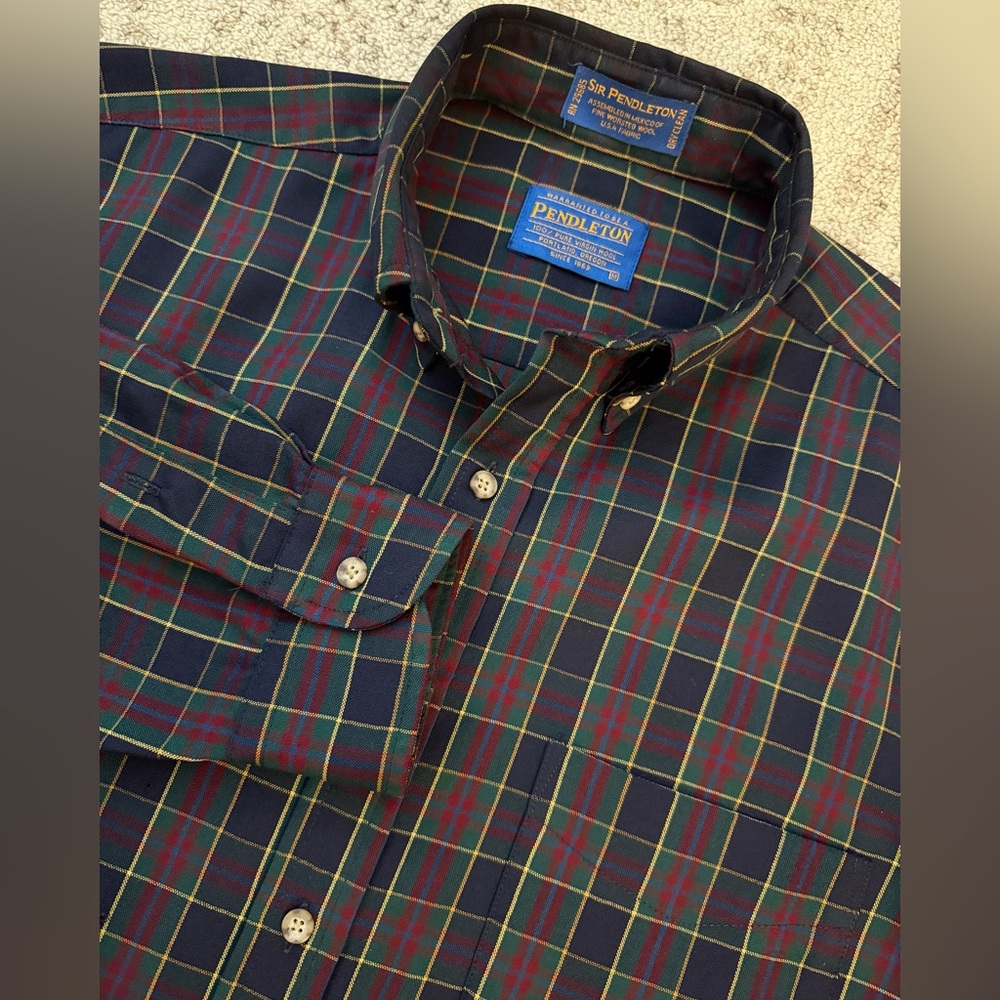 Pendleton 100% Pure Virgin Wool Button Up Mens Sh… - image 1